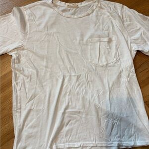 New- Women’s Marine layer White Pocket Tee Short Sleeve - Sz Medium 100% Cotton